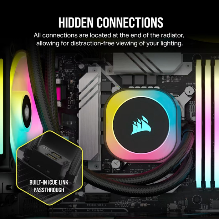 Система водяное охлаждения Corsair Icue H115i Link RGB / Black