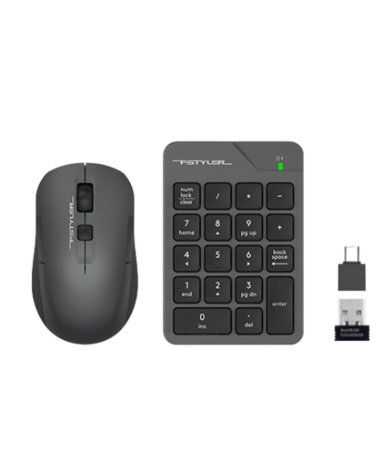 Numpad комплект беспроводной (цифровой блок+ мышь) A4Tech Fstyler FG1600C AIR / Grey