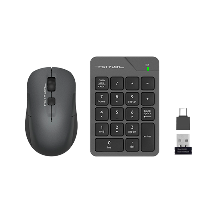 Numpad комплект беспроводной (цифровой блок+ мышь) A4Tech Fstyler FG1600C AIR / Grey