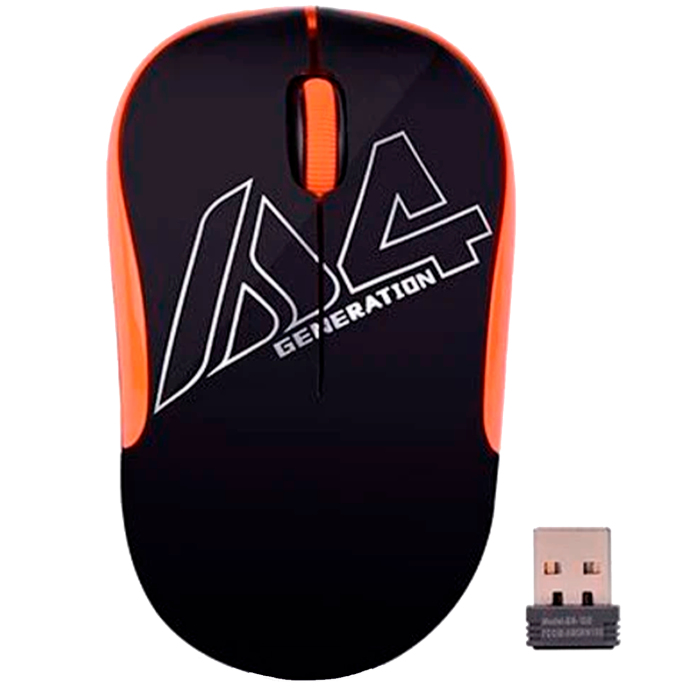 Мышь беспроводная A4Tech G3-300N / Black+Orange