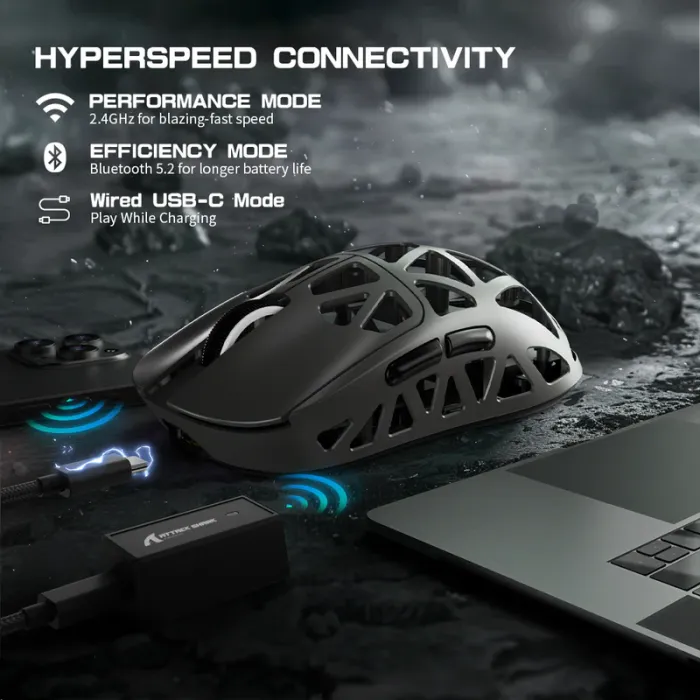Мышь игровая беспроводная Attack Shark R2 Magnesium Alloy PAW3950 / Grey