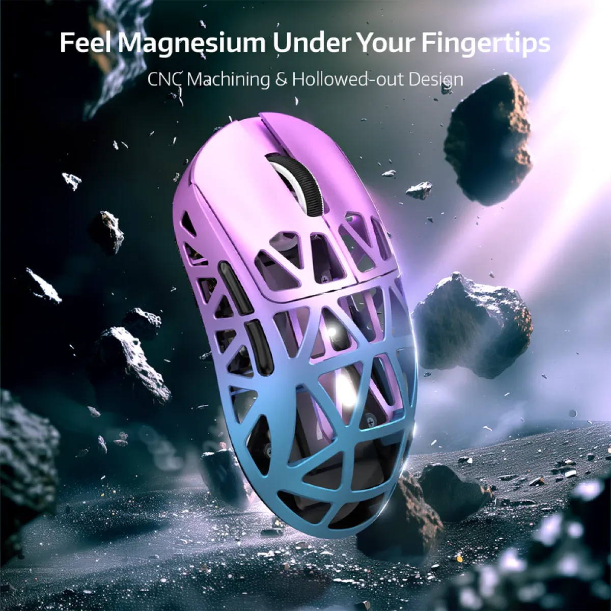 Мышь игровая беспроводная Attack Shark R2 Magnesium Alloy PAW3950 / Purple