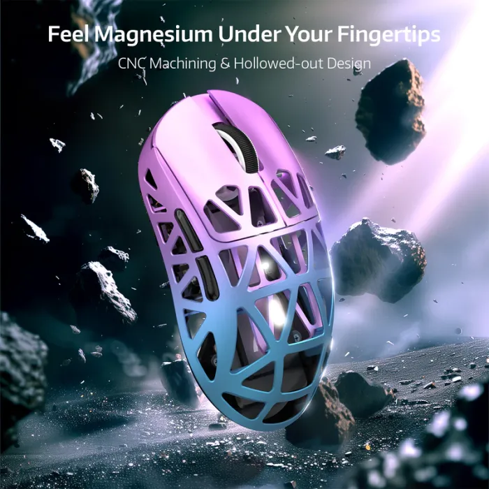 Мышь игровая беспроводная Attack Shark R2 Magnesium Alloy PAW3950 / Purple