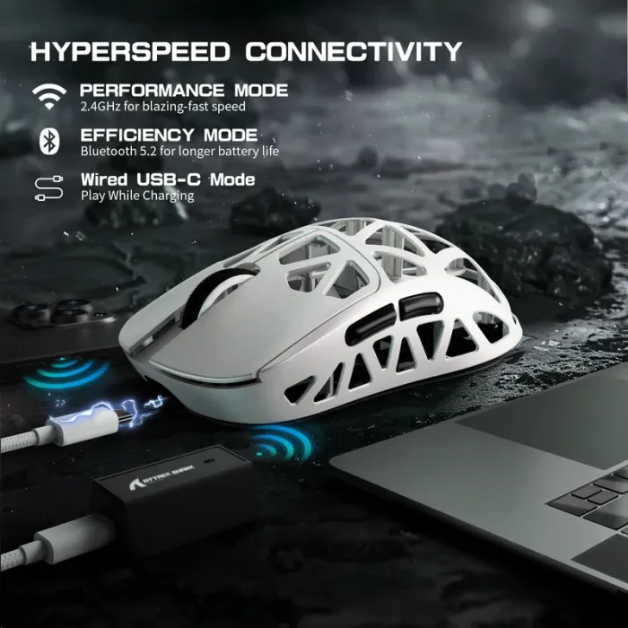 Мышь игровая беспроводная Attack Shark R2 Magnesium Alloy PAW3950 / White