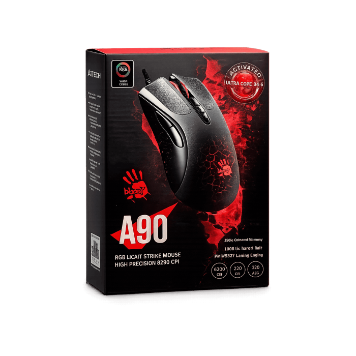 Мышь игровая проводная Bloody A90 Gaming  / Black