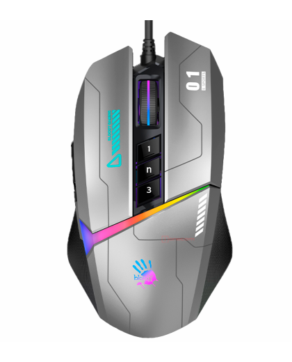 Мышь игровая проводная Bloody W60MAX Gaming RGB / Gun Grey