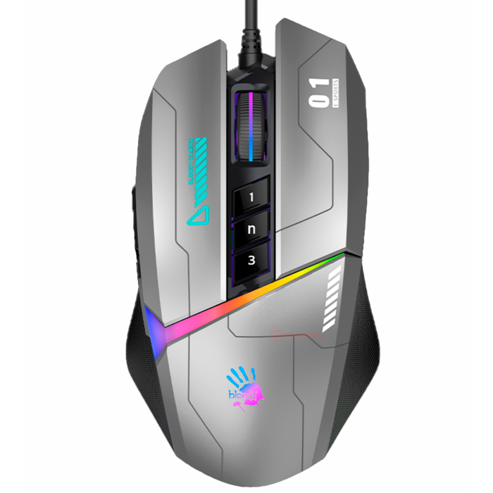 Мышь игровая проводная Bloody W60MAX Gaming RGB / Gun Grey