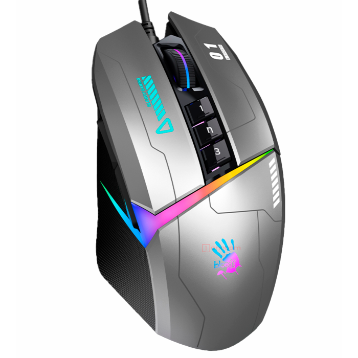 Мышь игровая проводная Bloody W60MAX Gaming RGB / Gun Grey