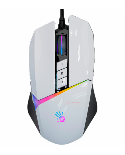 Мышь игровая проводная Bloody W60MAX Gaming RGB / Panda White
