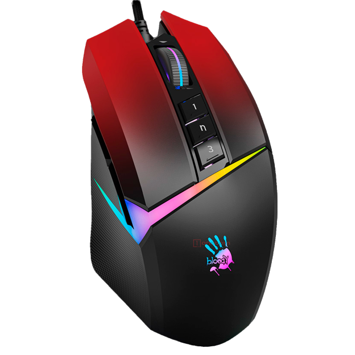 Мышь игровая проводная Bloody W60MAX Gaming RGB / Gradient Red