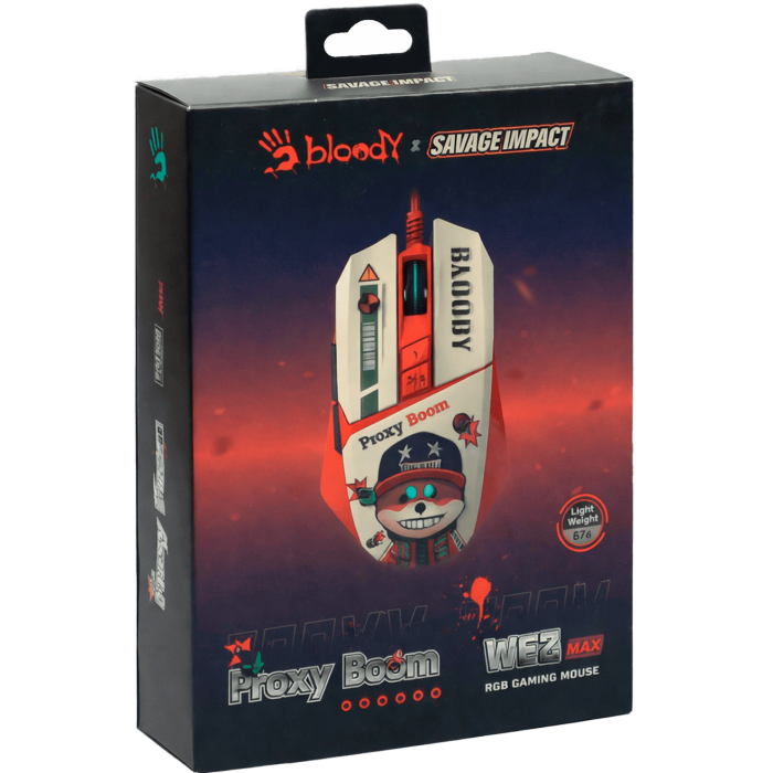 Мышь игровая проводная Bloody W63MAX Proxy Boom Gaming / White