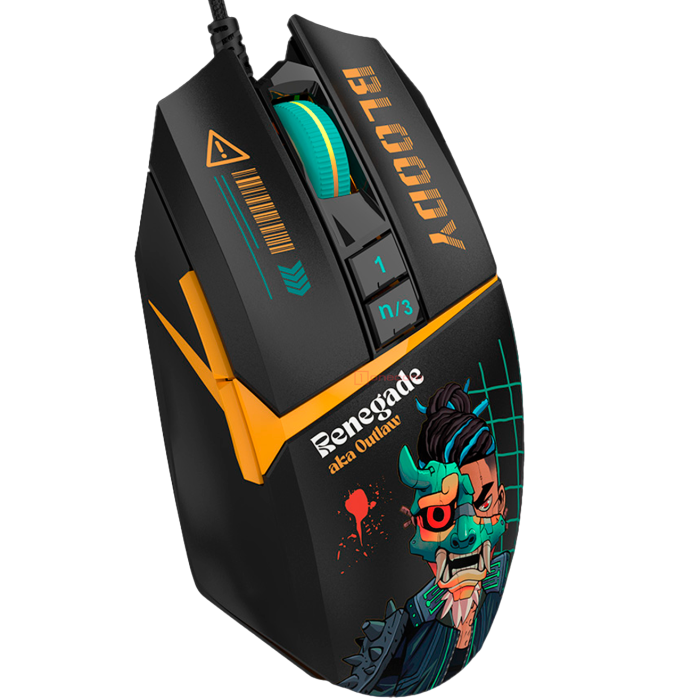 Мышь игровая проводная Bloody W63MAX Renegade Midnight Gaming / Black