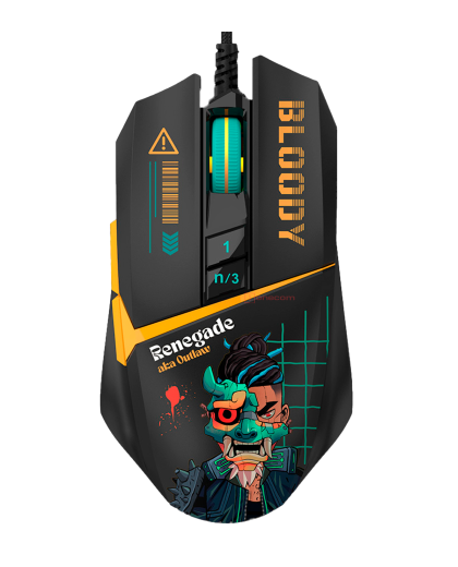 Мышь игровая проводная Bloody W63MAX Renegade Midnight Gaming / Black