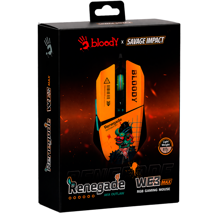Мышь игровая проводная Bloody W63MAX Renegade Sunset Gaming / Yellow
