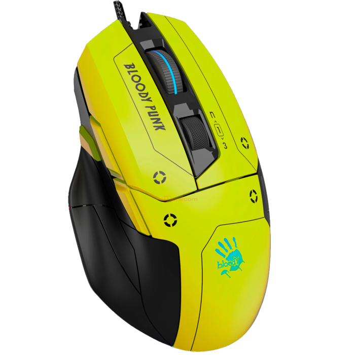 Мышь игровая проводная Bloody W70MAX Gaming RGB / Punk Yellow