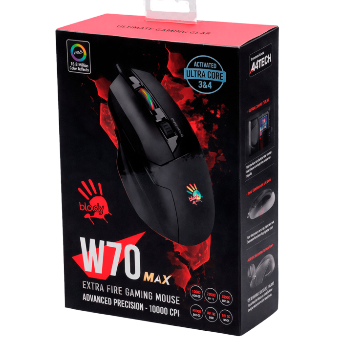 Мышь игровая проводная Bloody W70MAX Gaming RGB / Stone Black