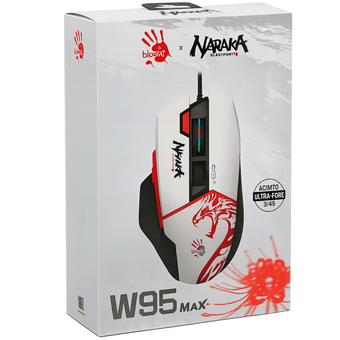Мышь игровая проводная Bloody W95MAX Naraka Gaming RGB / White