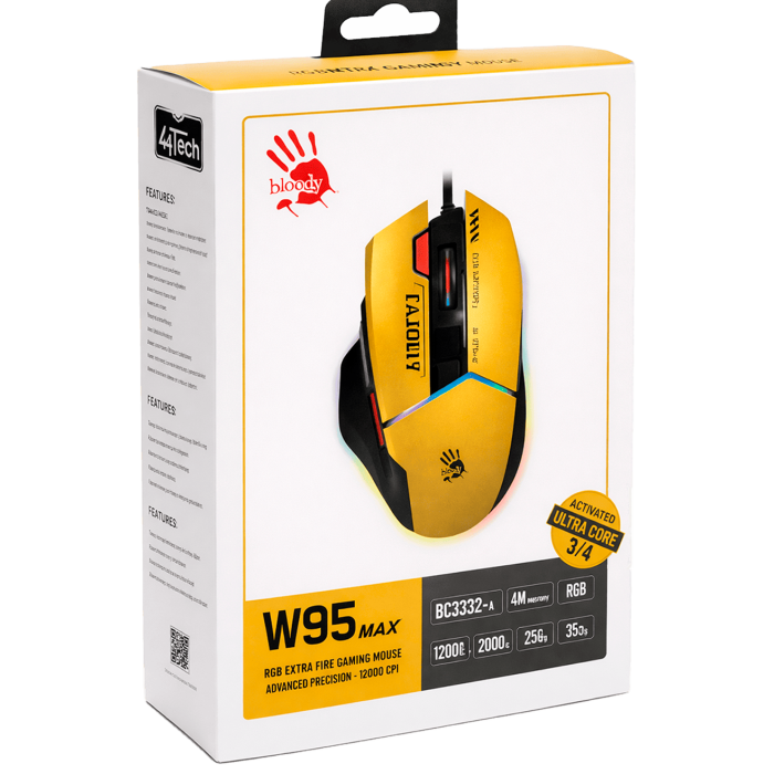 Мышь игровая проводная Bloody W95MAX Sport Gaming RGB / Lime