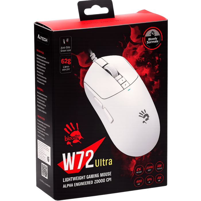 Мышь игровая проводная Bloody W72 Ultra Gaming / White