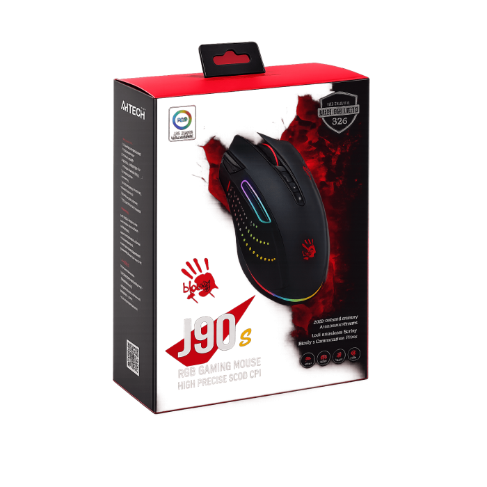 Мышь игровая проводная Bloody J90S Gaming / Black
