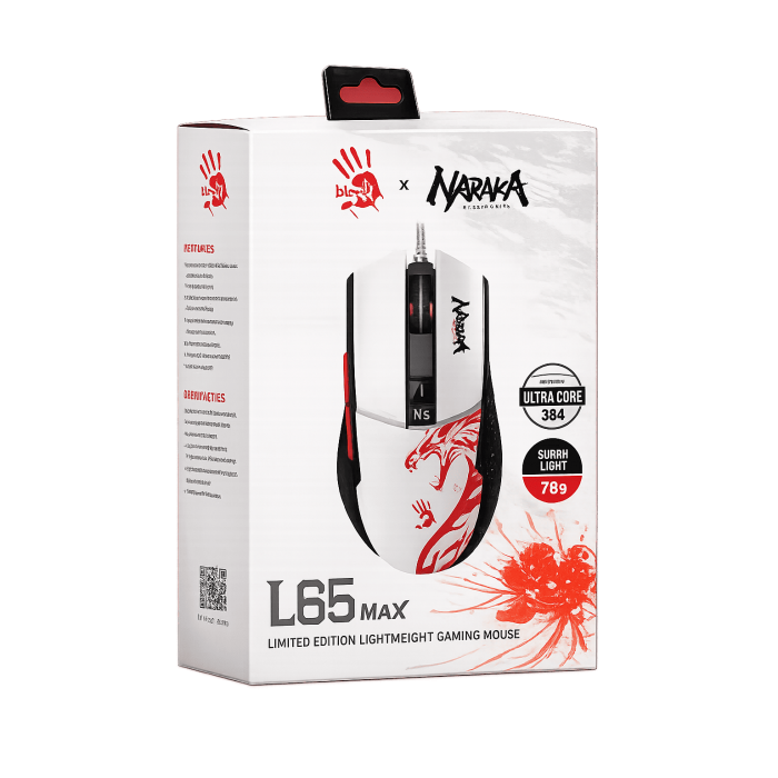 Мышь игровая проводная Bloody L65MAX Naraka Gaming RGB / White