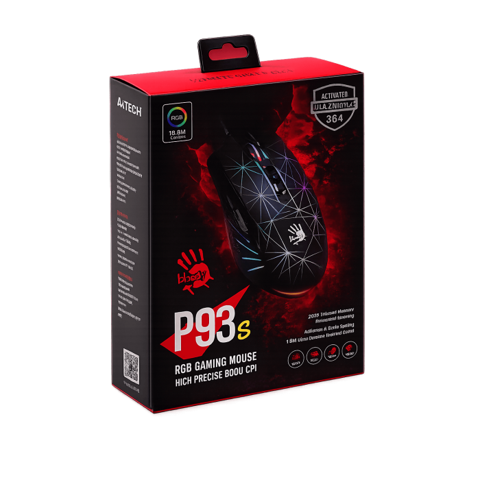 Мышь игровая проводная Bloody P93S Gaming RGB / Black