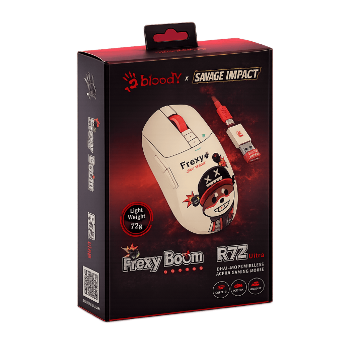 Мышь игровая беспроводная Bloody R72 Ultra Duo Proxy Boom Gaming / White