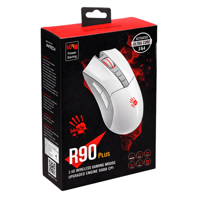 Мышь игровая беспроводная Bloody R90 Plus Gaming / Grayish White