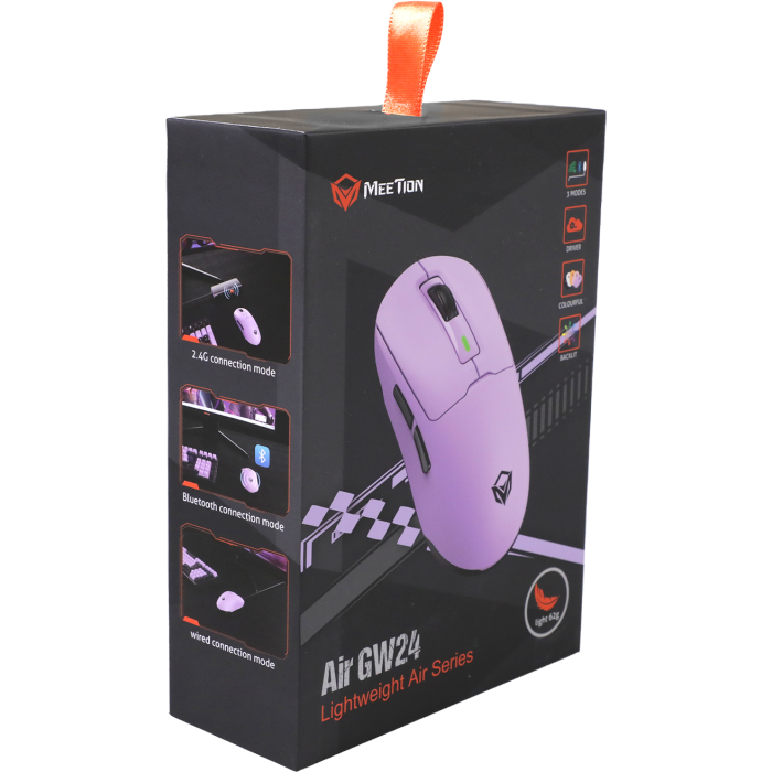 Мышь игровая беспроводная Meetion GW24 Gaming / Purple
