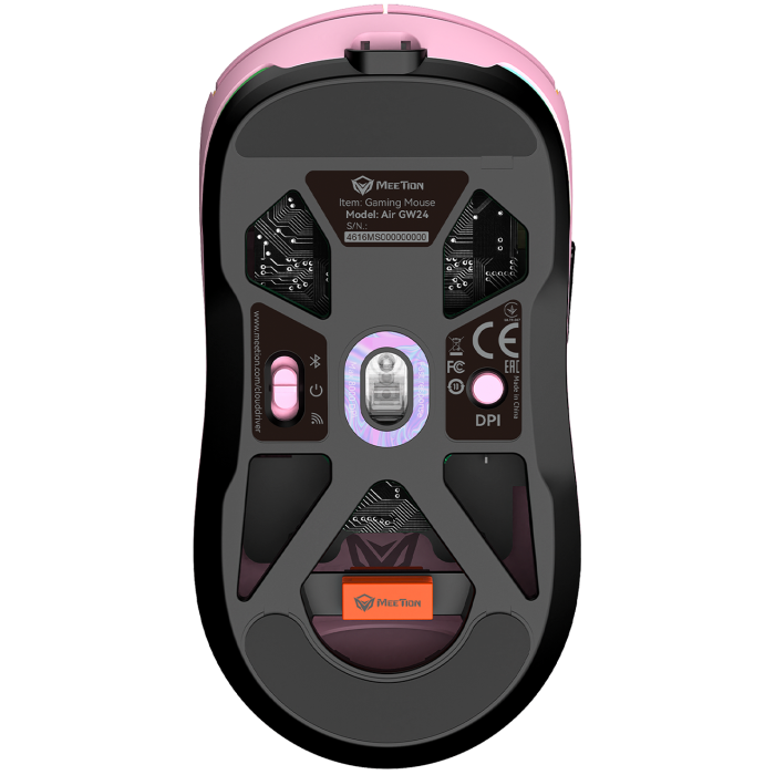 Мышь игровая беспроводная Meetion GW24 Gaming / Pink