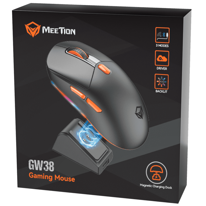 Мышь игровая беспроводная Meetion GW38 Gaming / Black