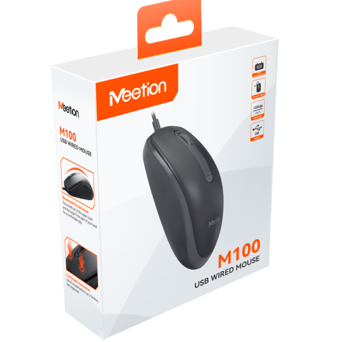 Мышь проводная Meetion M100 / Black 