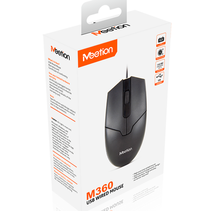 Мышь проводная Meetion M360 / Black
