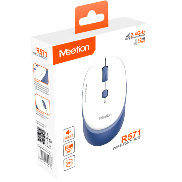 Мышь беспроводная Meetion R571 / White+Blue