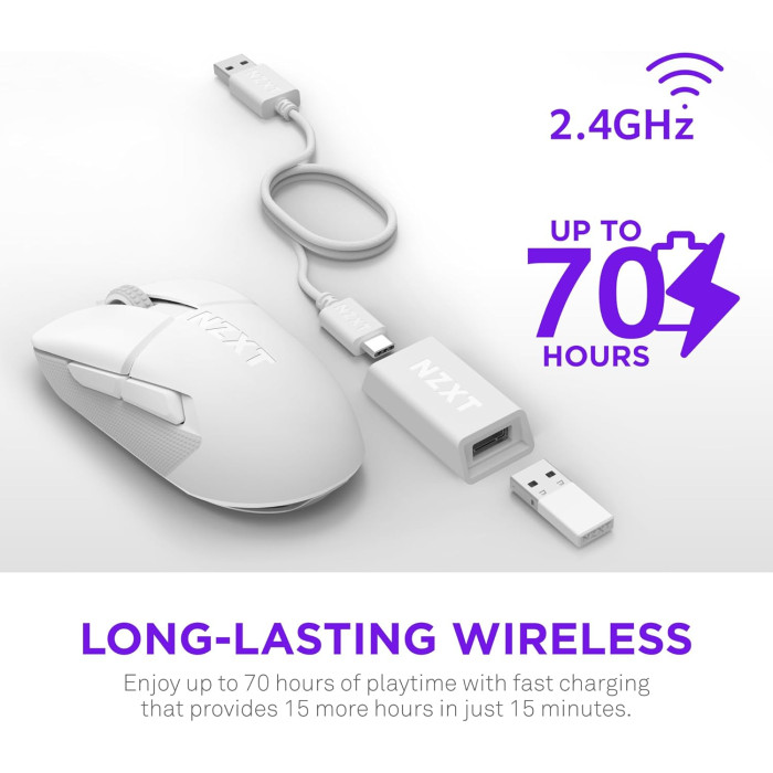 Мышь игровая беспроводная NZXT Lift Elite Wireless / White