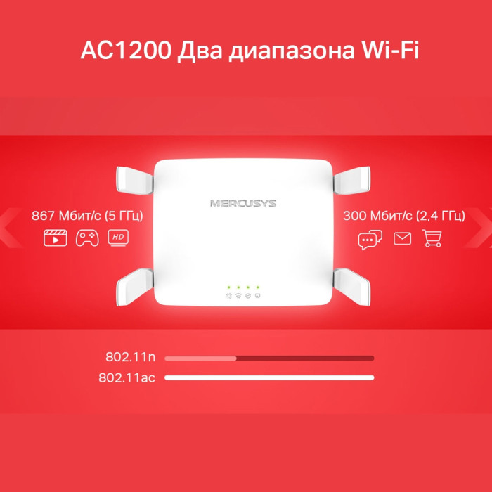 Mercusys AC10 AC1200 Dual-Band Wi-Fi Router