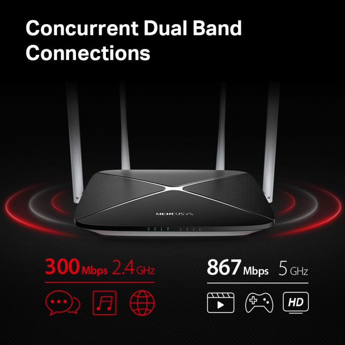 Mercusys AC12 AC1200 Dual-Band Wi-Fi Router
