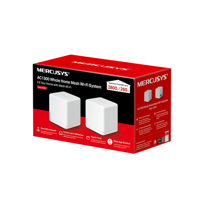 Mercusys Halo H30G(2-pack) AC1300 Whole Home Mesh Wi-Fi System