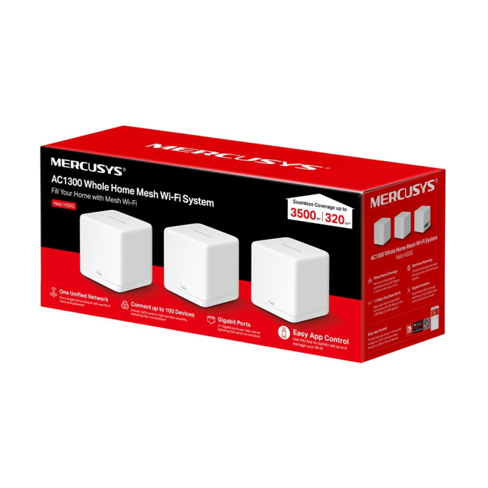 Mercusys Halo H30G(3-pack) AC1300 Whole Home Mesh Wi-Fi System