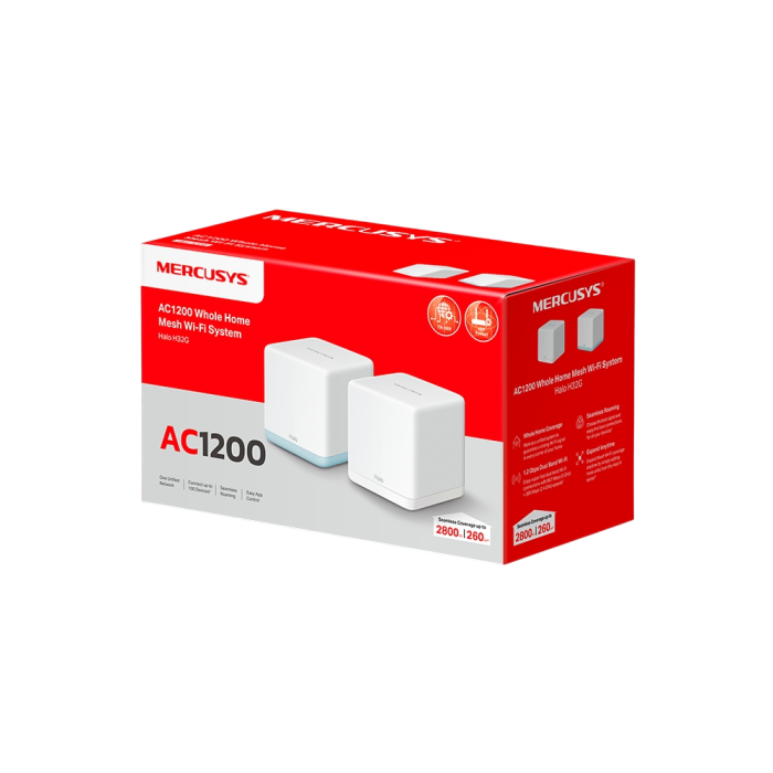 Mercusys Halo H32G(2-pack) AC1200 Whole Home Mesh Wi-Fi System 2-pack: 1× Halo H30G + 1× Halo H30