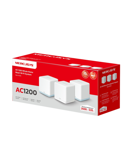 Mercusys Halo H32G(3-pack) AC1200 Whole Home Mesh Wi-Fi System 3-pack: 1× Halo H30G + 2× Halo H30