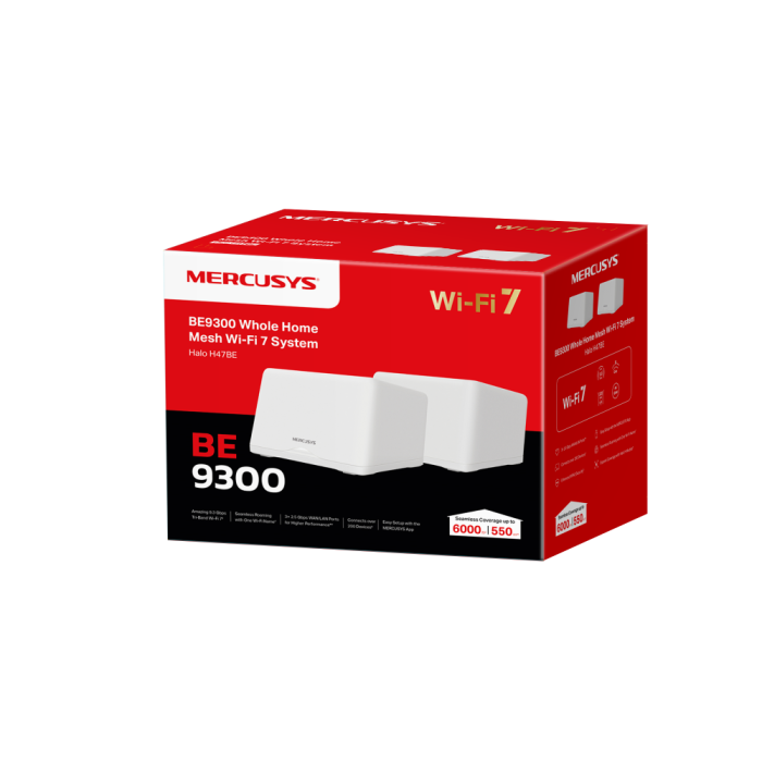 Mercusys Halo H47BE(2-pack) BE9300 Whole Home Mesh Wi-Fi 7 System