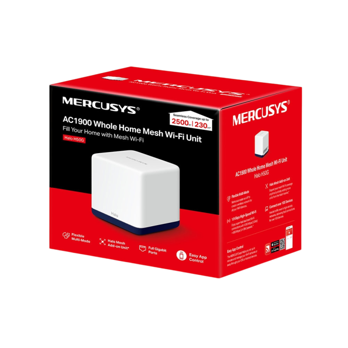 Mercusys Halo H50G(1-pack) AC1900 Whole Home Mesh Wi-Fi Unit
