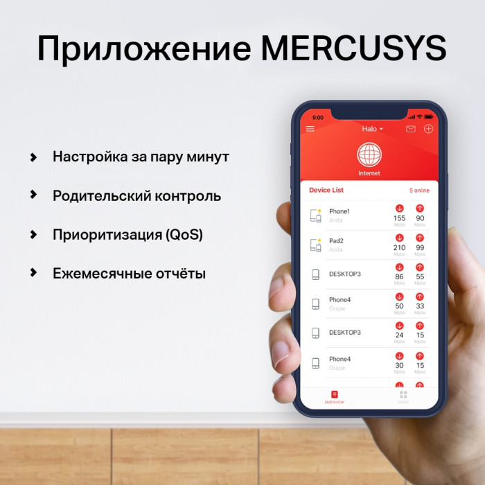 Mercusys Halo H50G(2-pack) AC1900 Whole Home Mesh Wi-Fi System