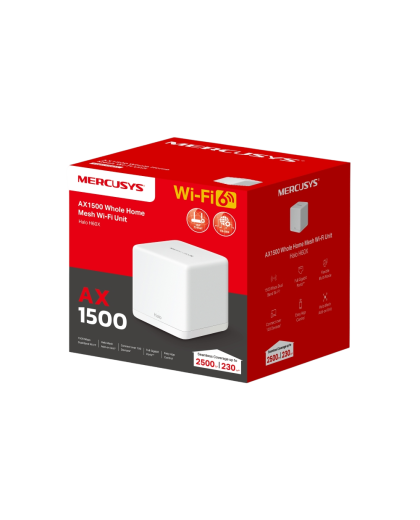 Mercusys Halo H60X(1-pack) AX1500 Whole Home Mesh Wi-Fi 6 Unit 1-pack: 1× Halo H60XR