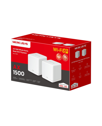 Mercusys Halo H60X(2-pack) AX1500 Whole Home Mesh Wi-Fi 6 System 2-pack: 1× Halo H60XR + 1× Halo H60XS