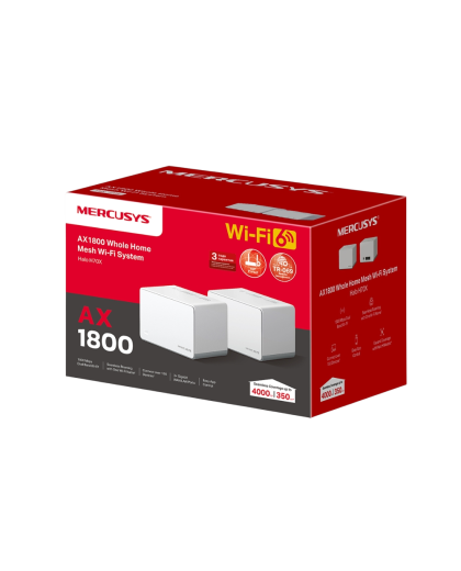 Mercusys Halo H70X(2-pack) AX1800 Whole Home Mesh Wi-Fi 6 System