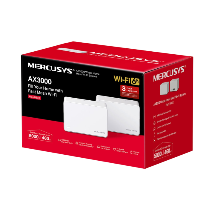 Mercusys Halo H80X(2-pack) AX3000 Whole Home Mesh Wi-Fi 6 System