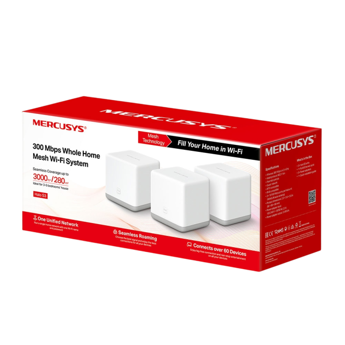Mercusys Halo S3 (2-pack) 300 Mbps Whole Home Mesh Wi-Fi System