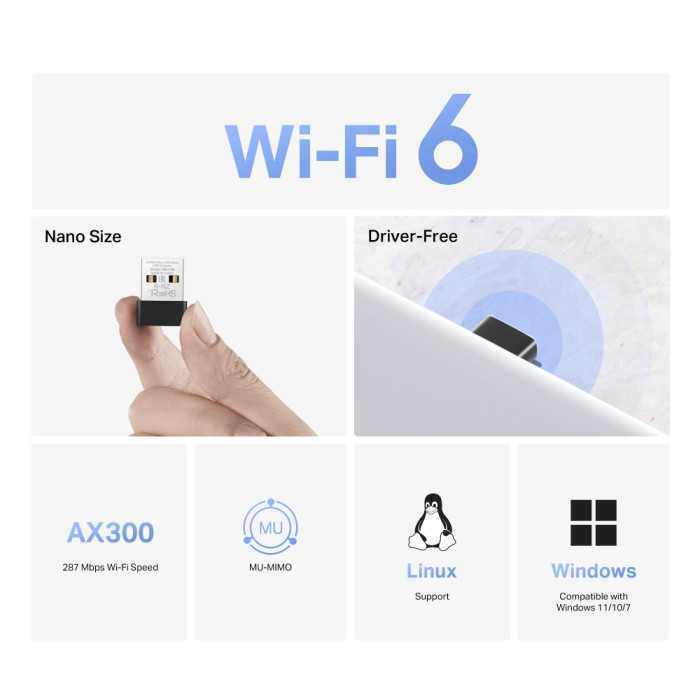 Mercusys MA14N AX300 Nano Wi-Fi USB Adapter